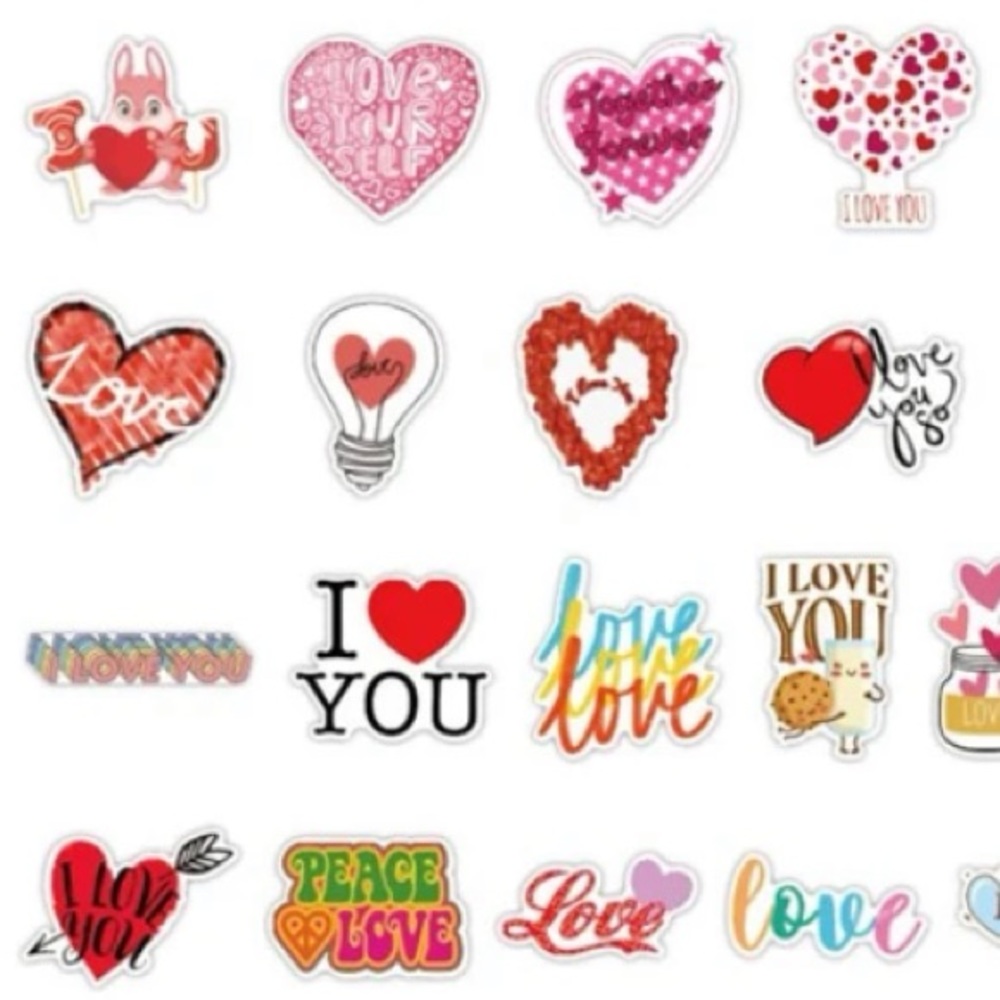 Valentine Love 50 Piece Vinyl Sticker Set - Picture 5 of 6